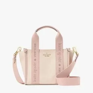 ♠️Kate Spade New York Kip Canvas Mini Tote Crossbody, Rose Smoke Pink Multi NWT
